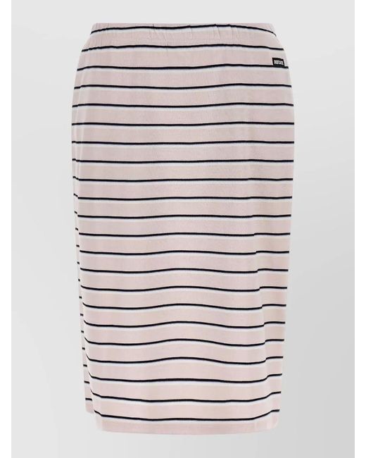 ROTATE BIRGER CHRISTENSEN Gray Cotton Jersey Midi Straight Skirt