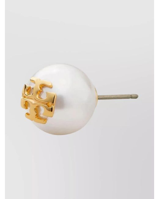 Tory Burch Metallic Mother Of Pearl Stud Earrings