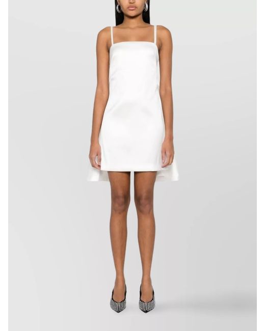 P.A.R.O.S.H. White Poppy Mini Dress Spaghetti Straps