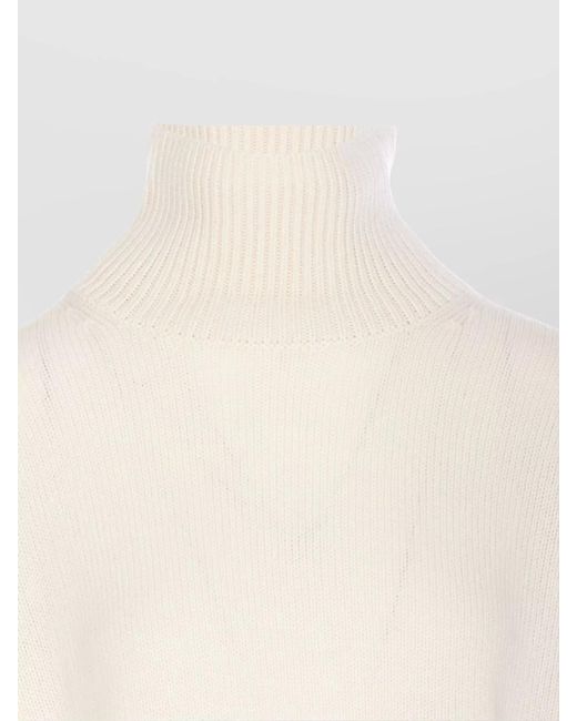 Lisa Yang Natural Ribbed Turtleneck Knitwear Dropped Shoulders