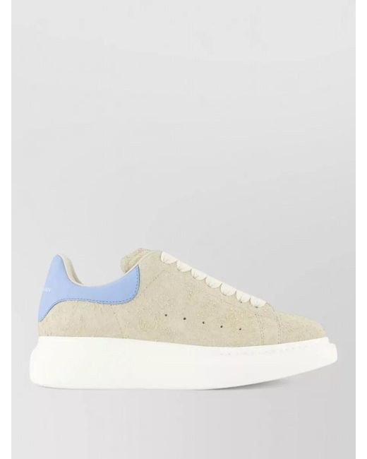 McQueen Natural Oversized Leather Sneakers Textured Upper