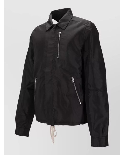 Rick Owens Black Concealed Zipfront Lightweight Jacket for men