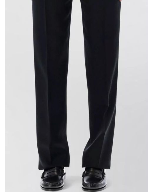 Lardini Black Silk-Blend Straight-Leg Trousers for men