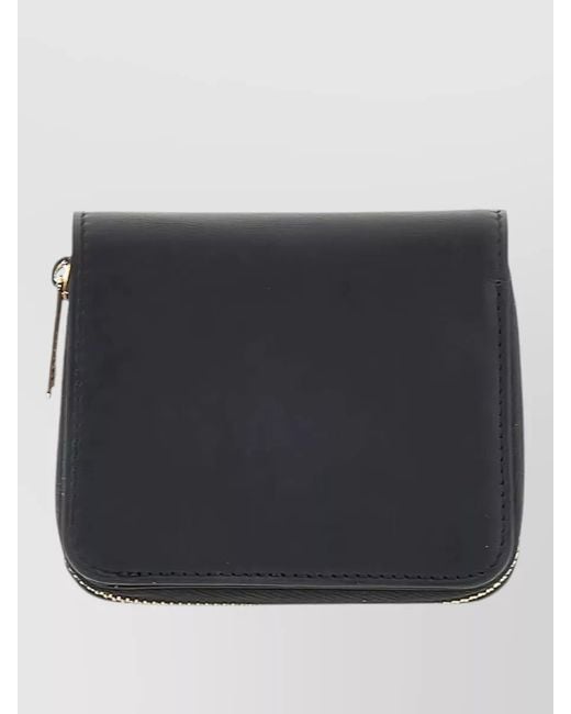 Tod's Gray Calfskin Leather Business Card Holder