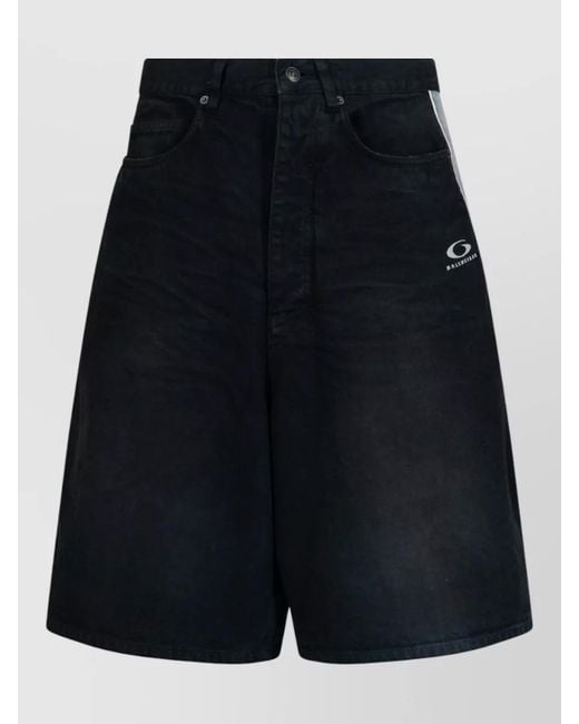 Balenciaga Blue Mid Length Pants Belt Loops Back Pockets for men
