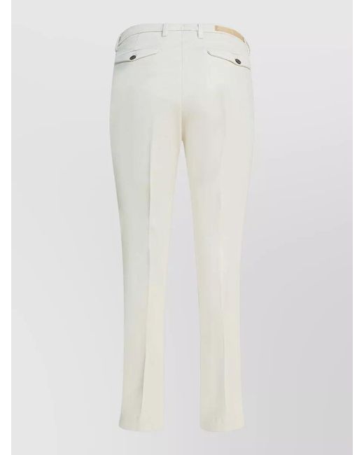 Briglia 1949 White Tailored Trousers Featuring Belt Loops Pockets