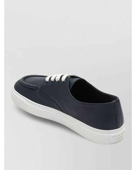 Prada Blue Low Top Sneakers Round Toe Rubber Sole for men