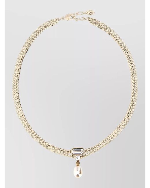 McQueen White Metal Skull Necklace