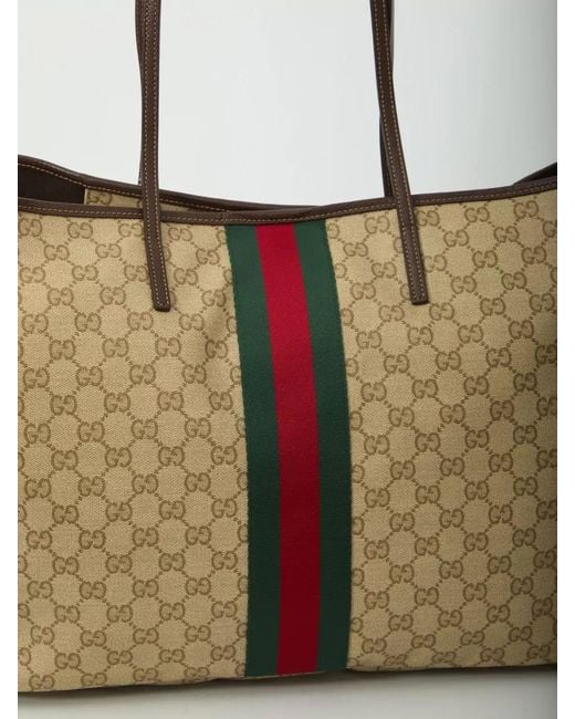 Gucci White Tribeca Large Shopping Bag Gg Fabric