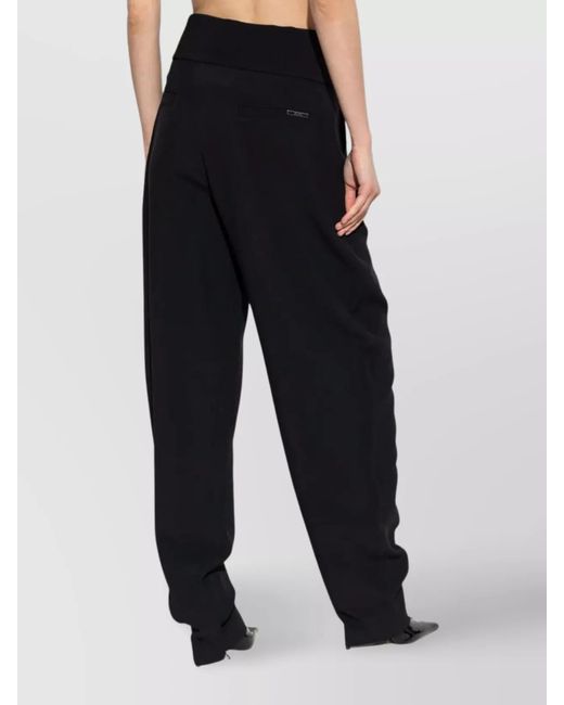 The Attico Blue Wrap Belted Wide-Leg Trousers