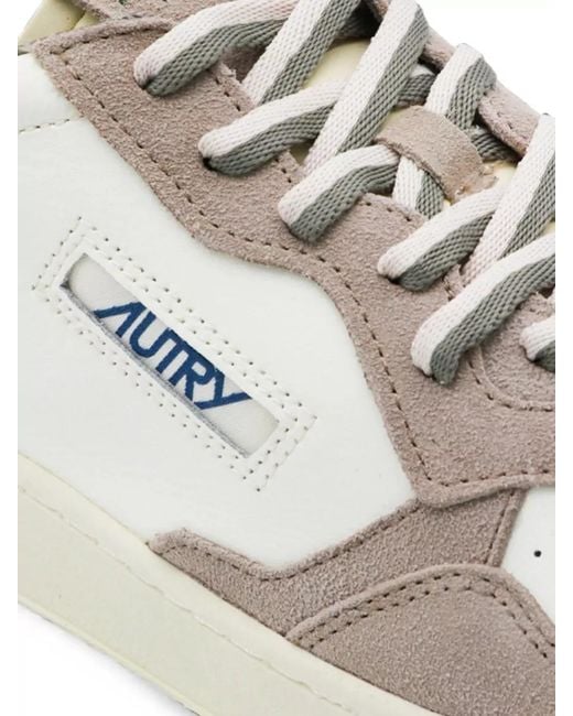 Autry White Medalist Low Lace Up Suede Sneakers for men