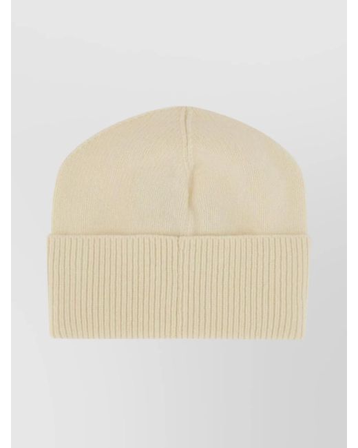 Patou Natural Ribbed Wool Cashmere Beanie