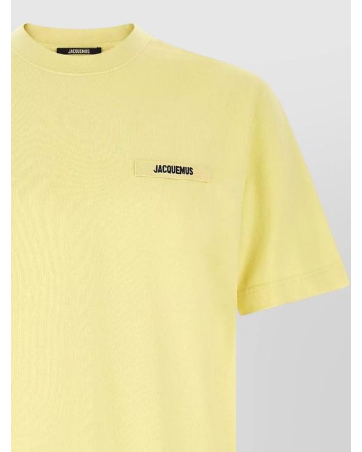Jacquemus Yellow Gros Grain Crew Neck Short Sleeve T Shirt for men