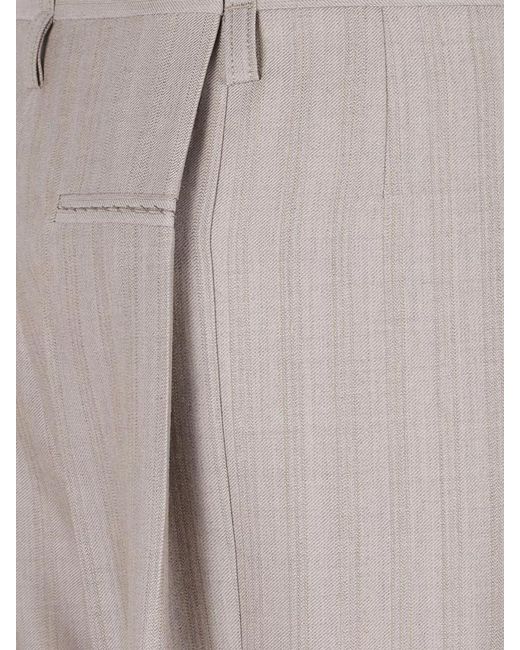 Victoria Beckham Gray Wide Leg Tailored Trousers Pleated Front