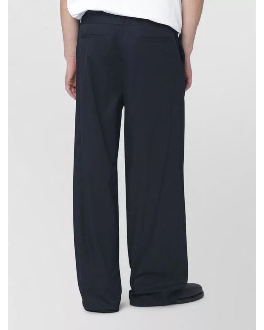 Jil Sander Blue Cotton Wide-Leg Trousers for men