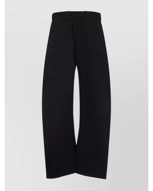 Lemaire Black Denim Belted Twisted Wide-Leg Trousers