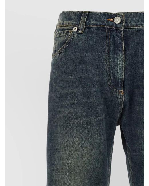 Magda Butrym Blue Cotton Straight-Leg Jeans
