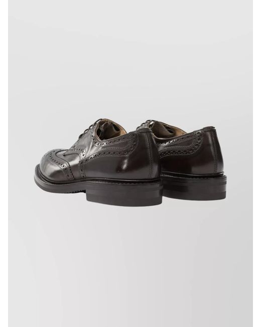 Tricker's Brown Leather Derby Shoes for men