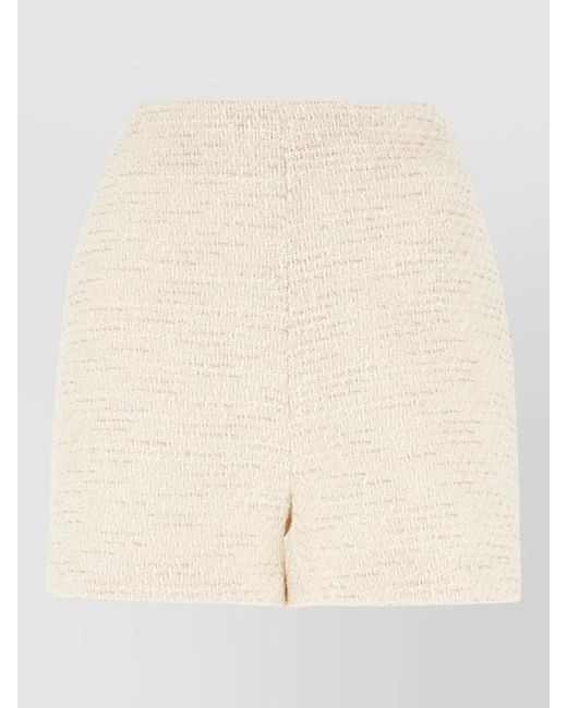 Ballantyne Natural High Waist Textured Fabric Tailored Shorts