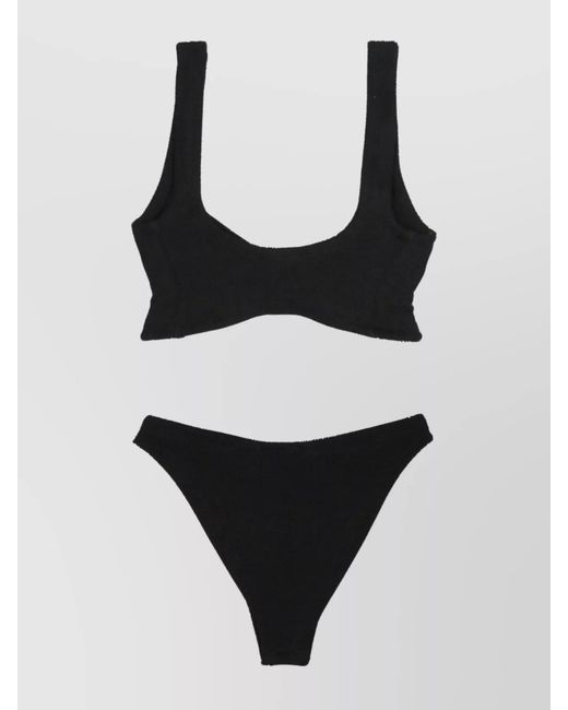 Hunza G Black Textured Bikini