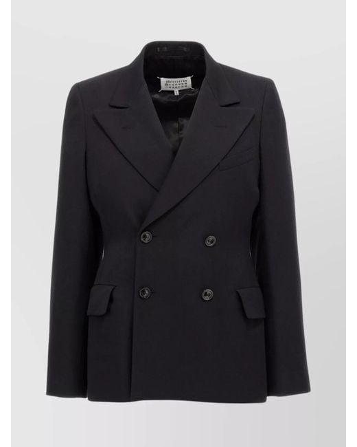 Maison Margiela Black Wool Double-Breasted Blazer