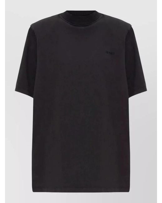 The Attico Black Cotton Turtleneck Short-Sleeve T-Shirt