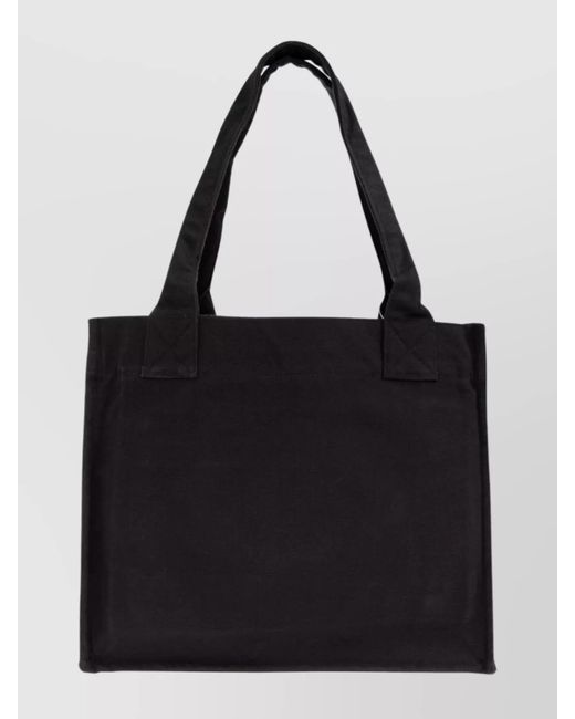 Ganni Black Cabas Large Canvas Tote Bag