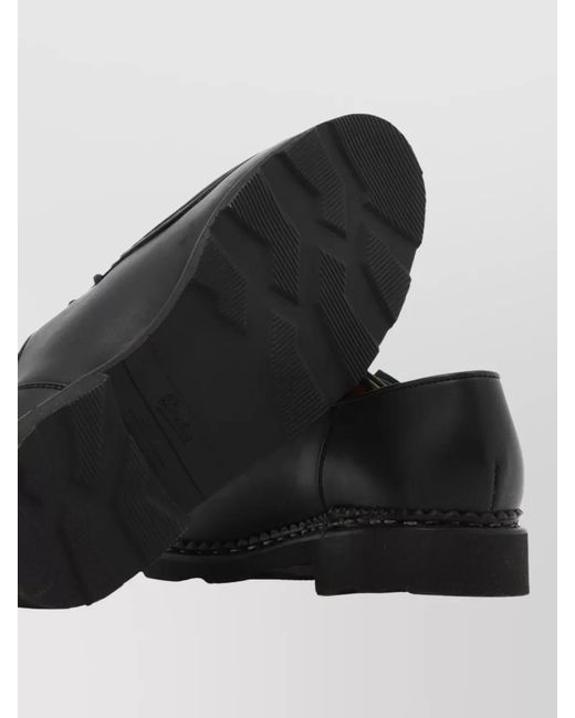 Paraboot Black Michael Griff Lace Up Leather Loafers for men
