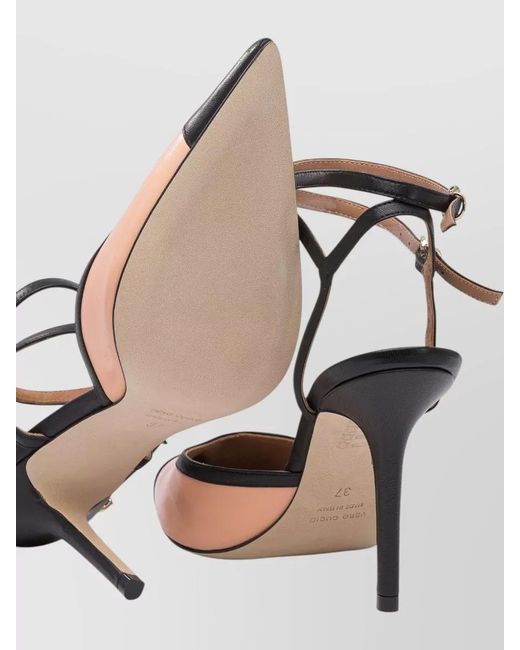 Lella Baldi Black Pointed Toe Stiletto Heel Two Tone Pumps