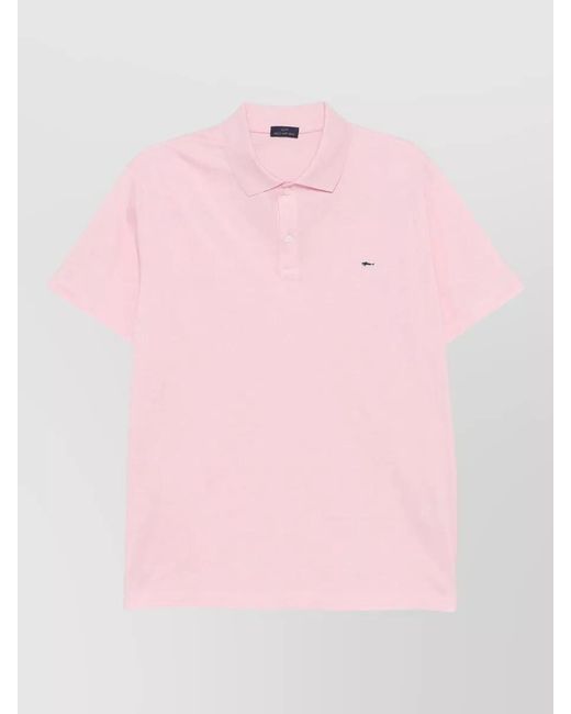 Paul & Shark Pink Cotton Polo Shirt Logo Short Sleeves for men
