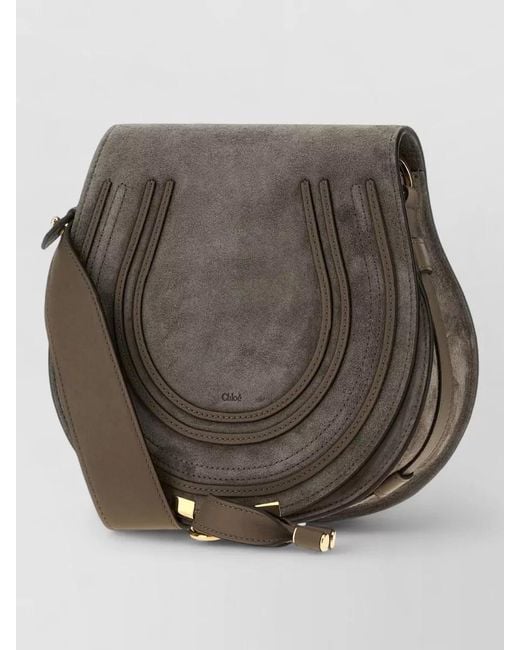Chloé Gray Marcie Leather Shoulder Bag