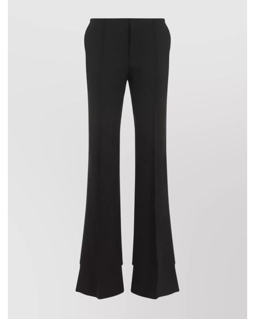 Chloé Black Virgin Wool Low-Rise Flared Trousers