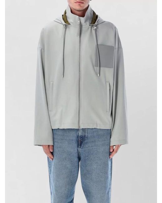 Loewe Gray Cotton Hooded Jacket for men