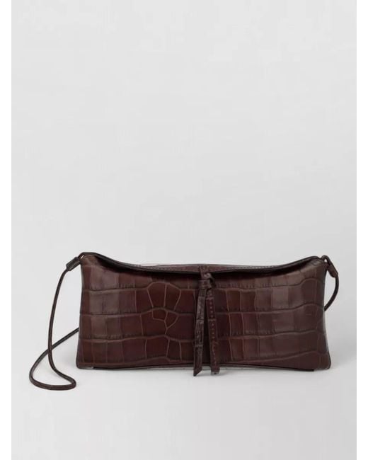 Staud Brown Leather Clutch Bag