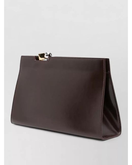 Jacquemus Brown Rectangular Clutch Bag Detachable Strap Handle