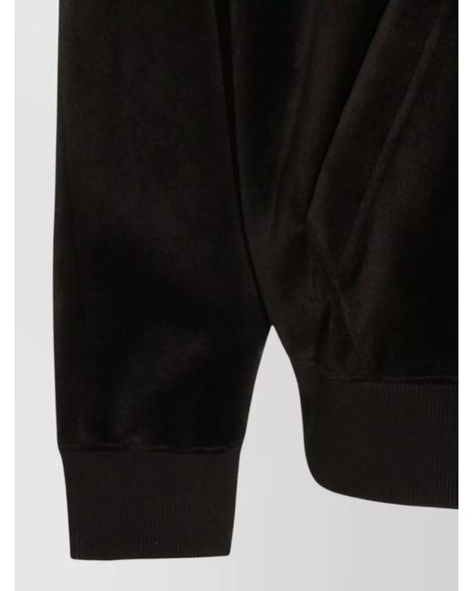 Y-3 Black Logo-Print Velvet Hoodie