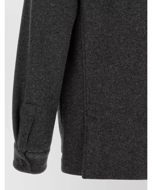Zegna Black Cashmere Wool Jersey Overshirt for men