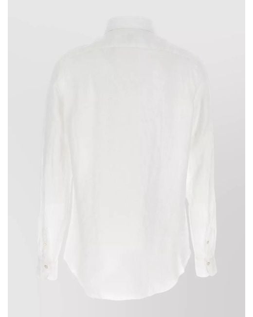 Finamore 1925 White Gaeta Long Sleeves Shirt for men