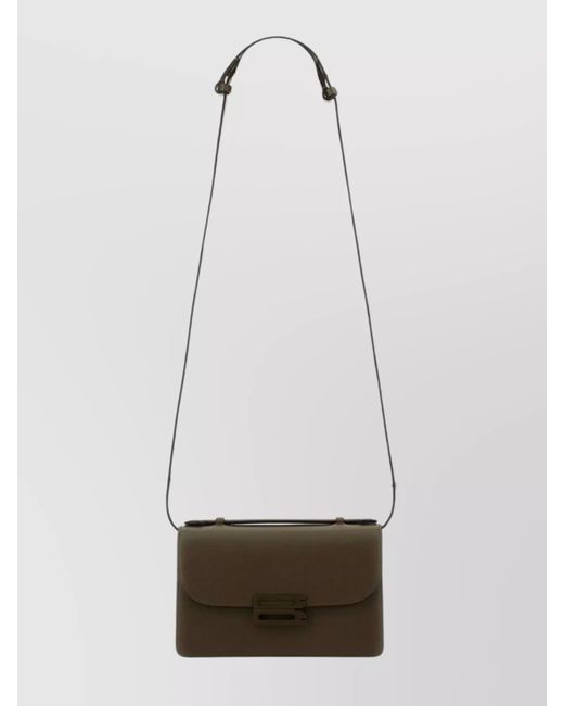 Victoria Beckham Brown Mini Dorian Leather Shoulder Bag