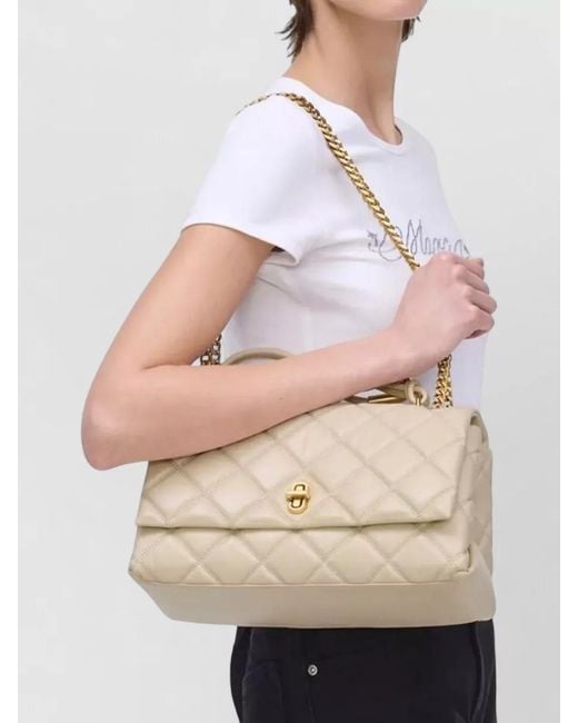 Marc Jacobs Natural Leather Shoulder Bag Chain Strap Top Handle