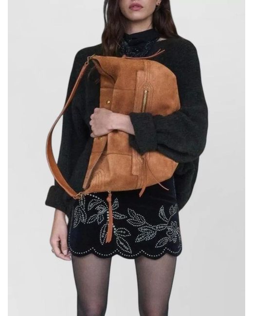 Jérôme Dreyfuss Brown Lucky Hobo Large Wallet Shoulder Strap