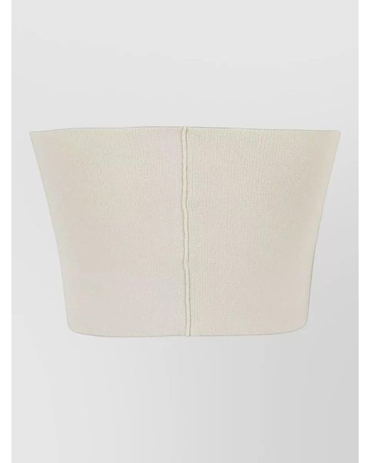 Liviana Conti Natural Viscose Bandeau Top Ribbed Strapless Design