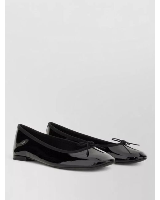 Repetto Black Ballerina Shoes Lili Bow Detail Glossy