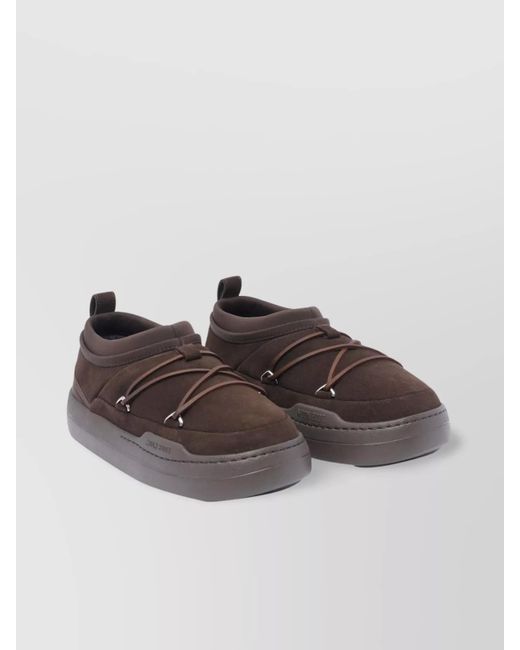 Moon Boot Brown Suede Leather Slip-On Sneakers for men