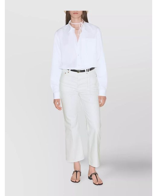 Gucci White Cotton Poplin Long Sleeve Shirt