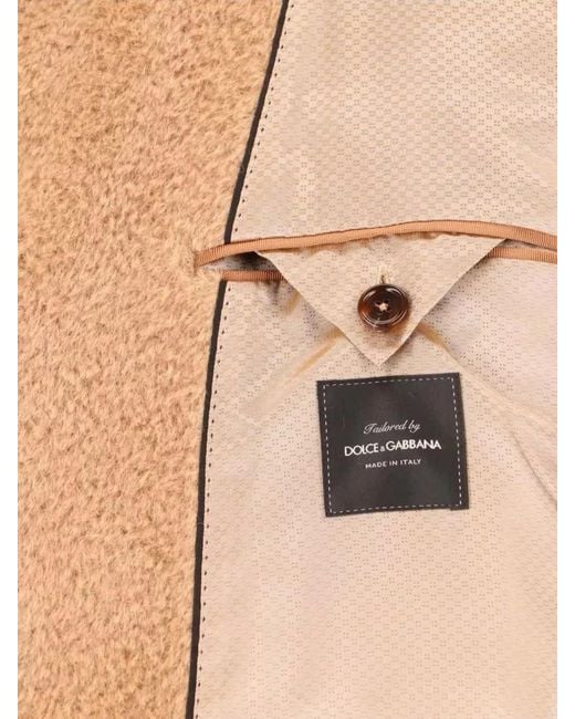 Dolce & Gabbana Natural Double-Breasted Coat for men