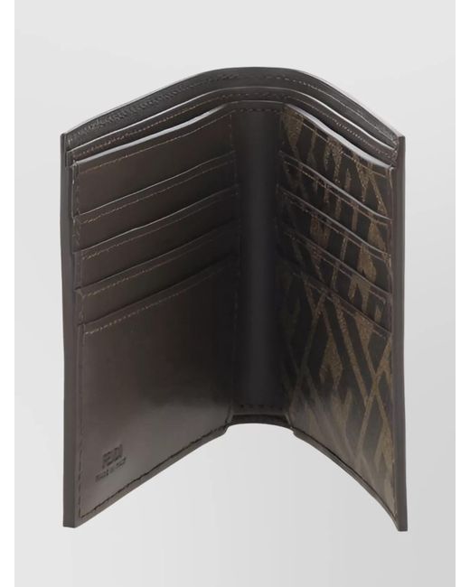 Fendi Gray Leather Bifold Wallet for men