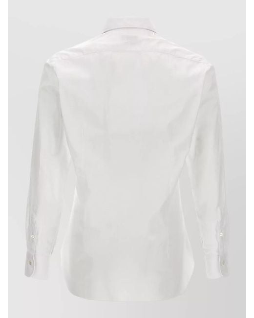 Barba Napoli White Culto Shirt Long Sleeves Style for men