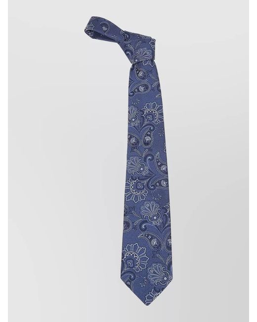 Etro Blue Silk Floral Paisley Tie for men