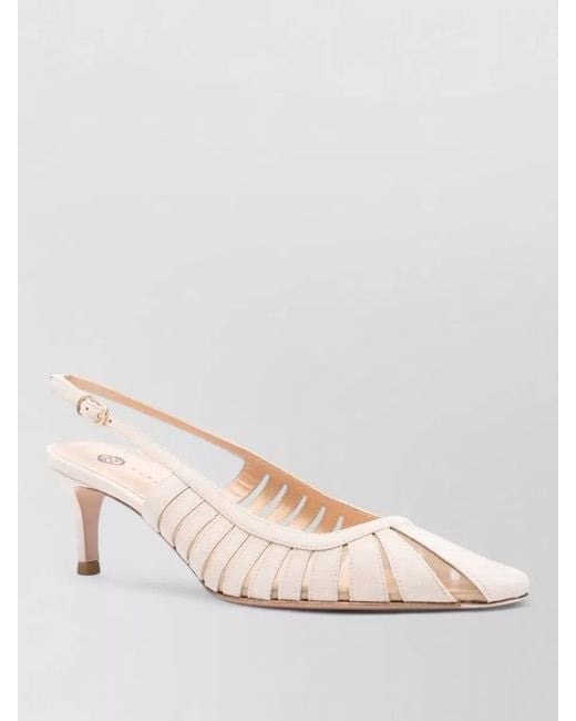 Roberto Festa Pink Kitten Heel Pointed Toe Slingback Strappy Pumps